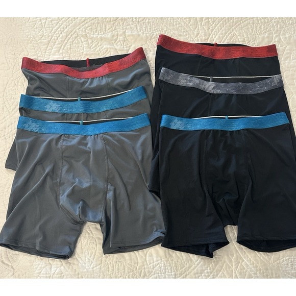 NEW Hanes Moves Performance Underwear Boxers Boy XL  6 Pair Pack Black Grey - Picture 1 of 8